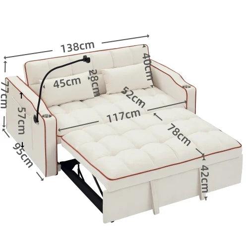 2026 Fashionable modern and multi-functional foldable velvet sofa bed