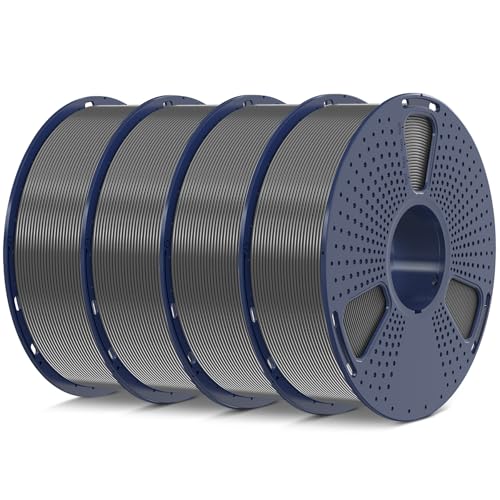 2026 SUNLU 4kg PLA 3D Printer Filament Bundle, Neatly Wound PLA Filament 1.75mm ±0.02mm, Individually Vacuum Packed, 4kg in Total, 1kg per Spool, 4 Pack, 4000g, 4Black