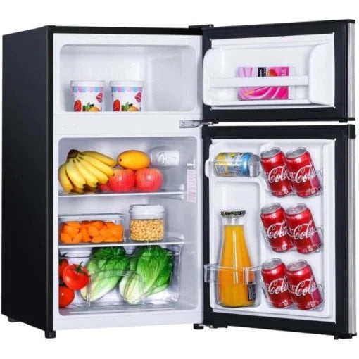 2026 Compact 2-Door Mini Fridge with Freezer, 3.1 Cu.Ft, LED Light, Energy Efficient, Adjustable Temperature