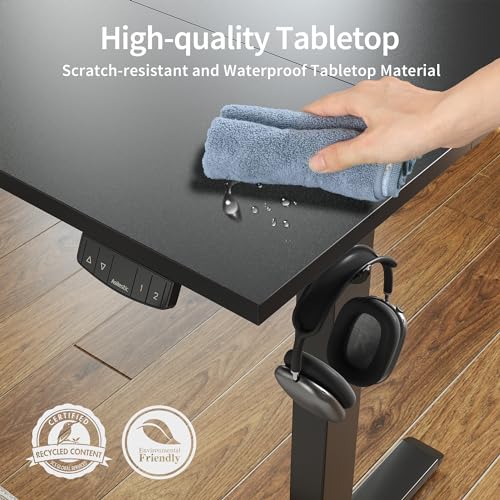 2026 Agilestic Electric Standing Desk, 48 x 24 Inches Height Adjustable Desk, Sit Stand up for Work Office Home, Ergonomic Rising Computer Table with Memory Preset, Rustic Brown