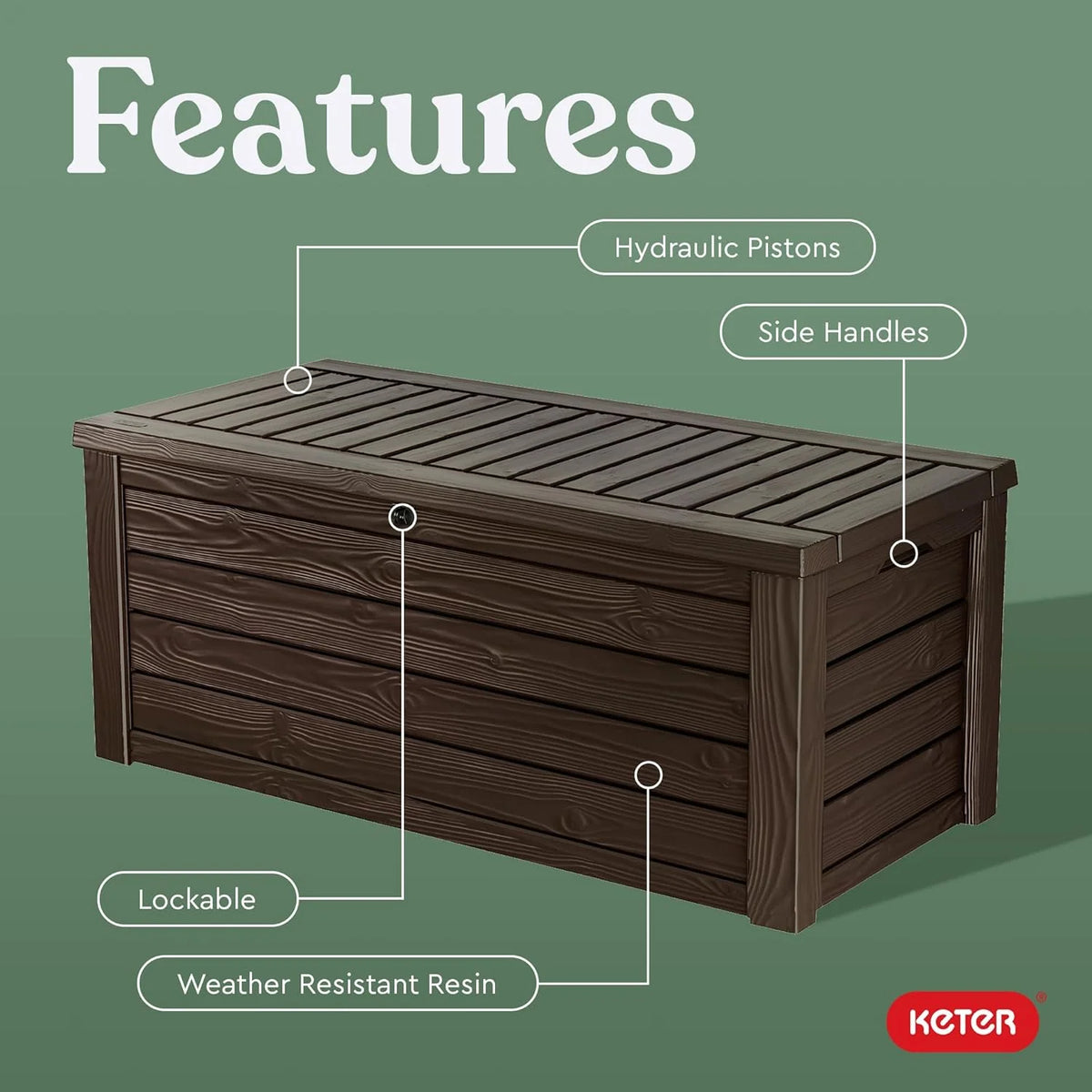 2026 150 Gallon Resin Large Deck Box Organization and Storage Box for Patio, Outdoor Cushions, Garden Tools, Brown