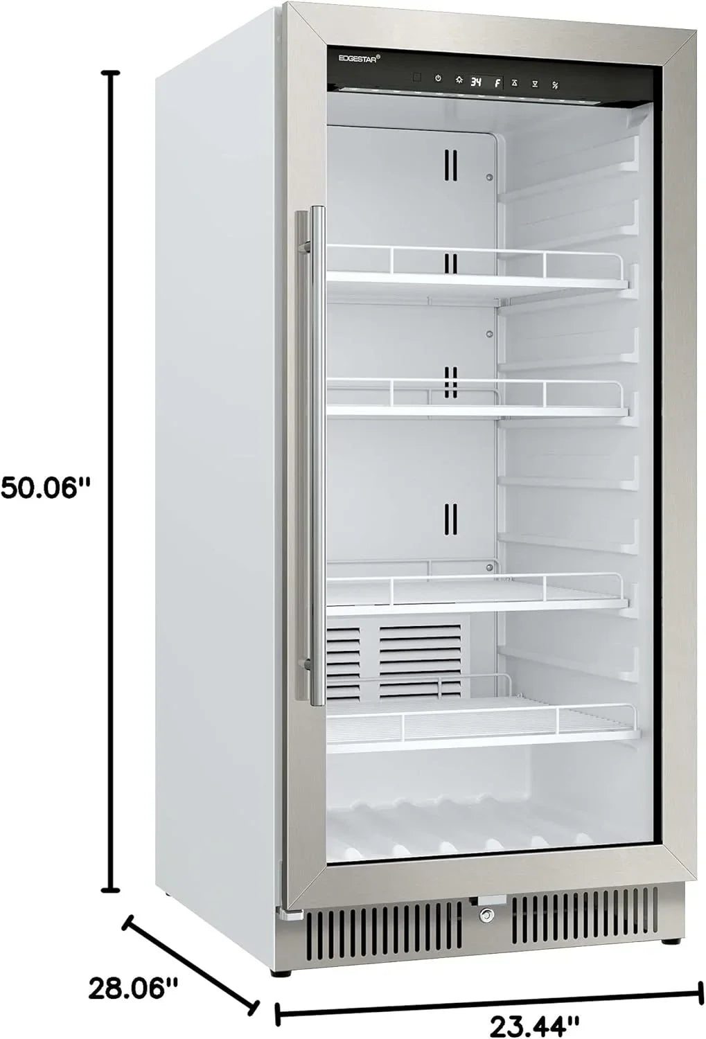 2026 VBM101 22" Wide 10.1 Cu. Ft. Commercial Beverage Merchandiser Stainless Steel, Temp Alarm, Reversible Door