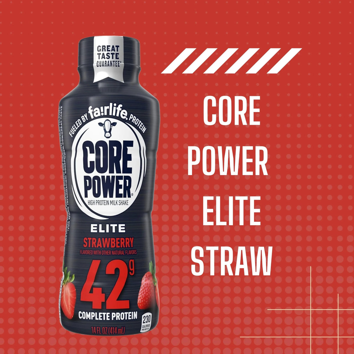 2026 Core Power Fairlife Elite 42g High Protein Milk Shake - Kosher, Strawberry Protein Shake for Workout Recovery - 14 Fl Oz Pack of 12 & Multi-Purpose Key Chain