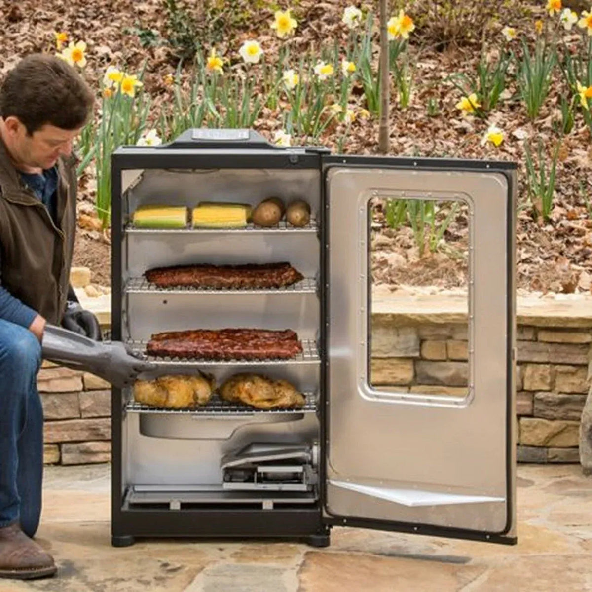 2026 40-inch Bluetooth Digital Electric Smoker in Stainless Steel