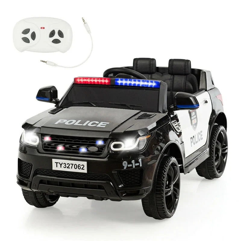 2026 Kids Ride On Police Car 12V Battery Powered Electric Riding Toy Truck Car with LED Siren Flashing Light