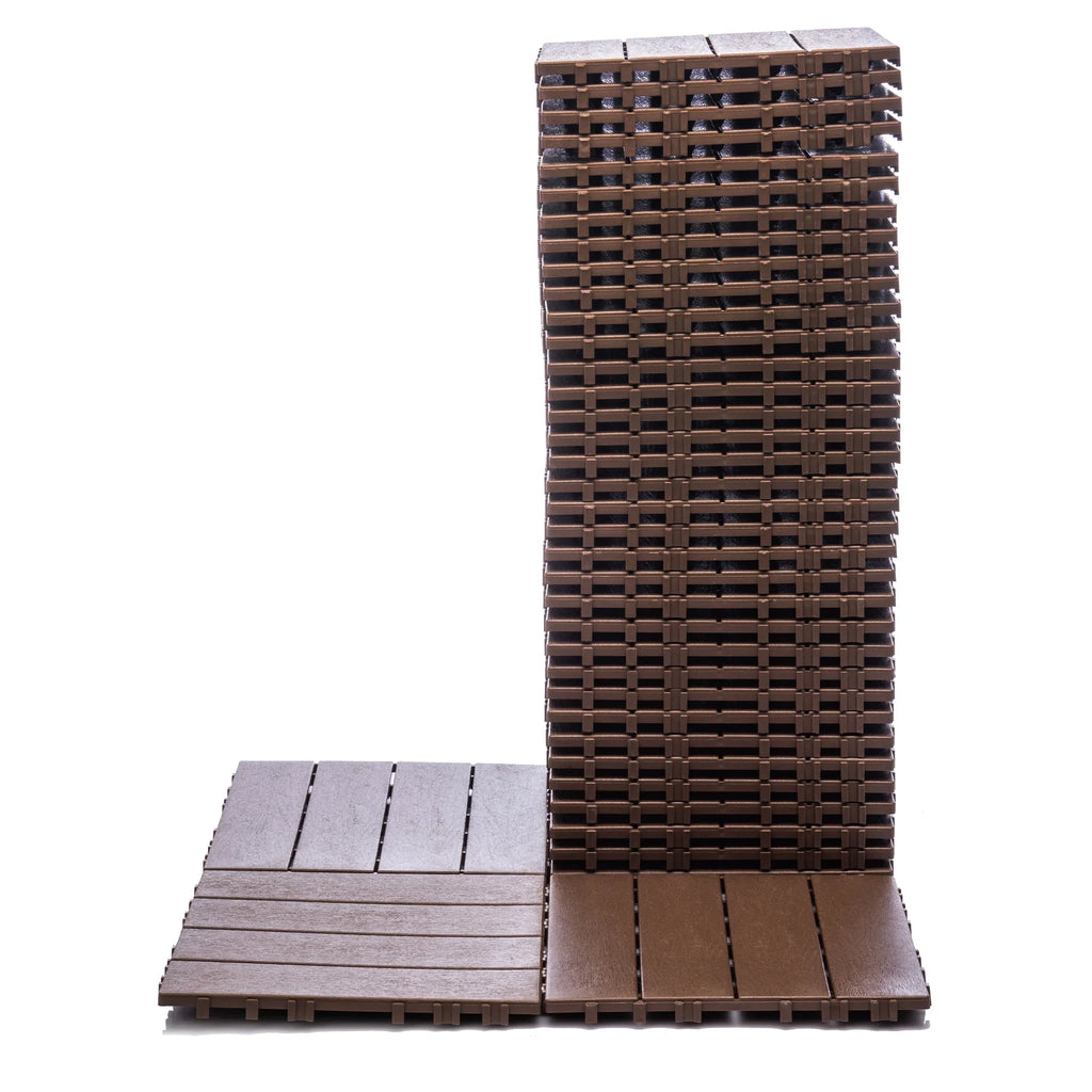 2026 New76-Pack Plastic Interlocking Deck Tiles - 68.80 Sq.Ft Outdoor Plastic Flooring Super Durable & Waterproof All-Weather Indoor/Outdoor