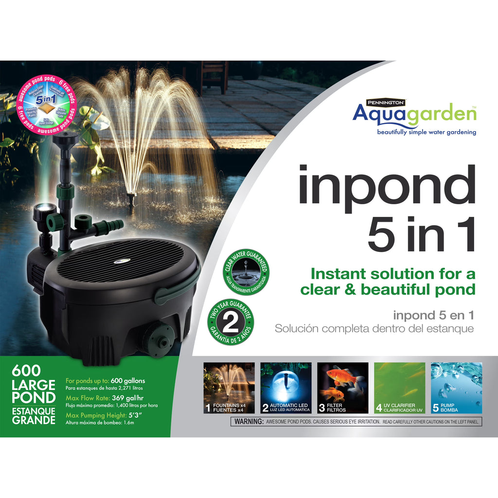 2026 NewPennington Aqua Garden All-in-One Kit 369-GPH Electric Submersible Pond Pump, Model# 100541845