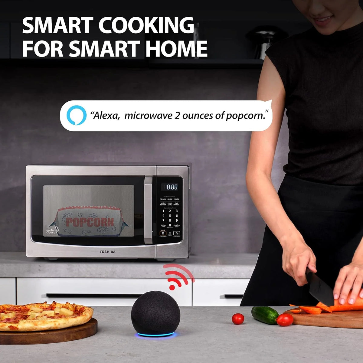 2026 4-in-1 ML-EC42P(SS) Countertop Microwave Oven, Smart Sensor, Convection, Air Fryer Combo, Mute Function, Position Memory 13.6" Turntable, 1.5 Cu Ft, 1000W, Silver