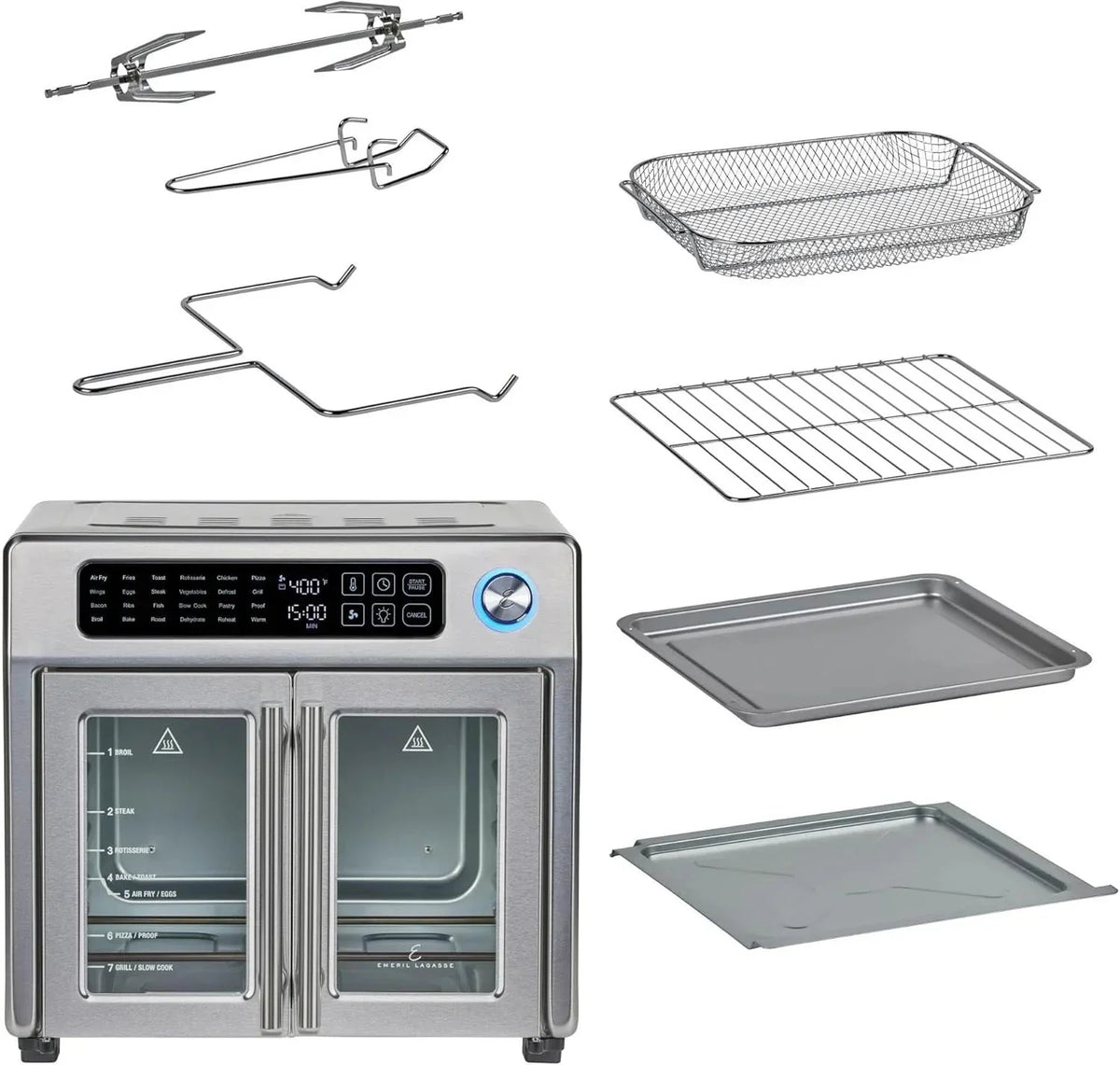 2026 NewEmeril Lagasse Extra Large French Door Air Fryer Toaster Oven Combo, 24 Cooking Functions