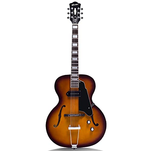 2026 GROTE Jazz Electric Guitar Hollow Body Chrome Hardware P90 pickup (RED)