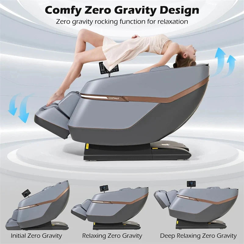 2026 Full Body Zero Gravity Massage Chair, SL Track Massage Recliner with Airbags, Back & Waist Heater, Foot Rollers, Touch Screen, Auto Shoulder Scan