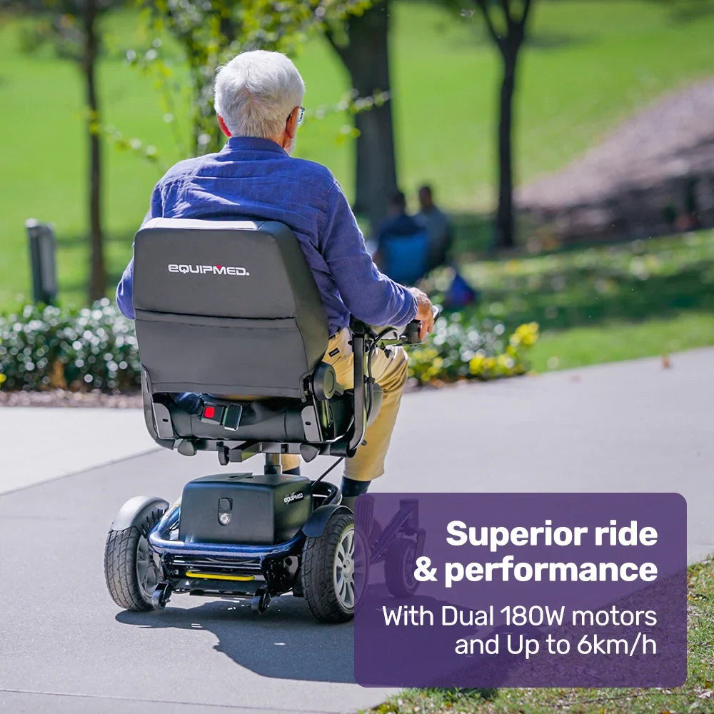 2026 Heavy Duty Electric Wheelchair, Up to 20km Range, Ultra-Comfortable, Great Turning Circle, Safe Stable Non-Slip Anti-Roll Back Power Chair, Blue