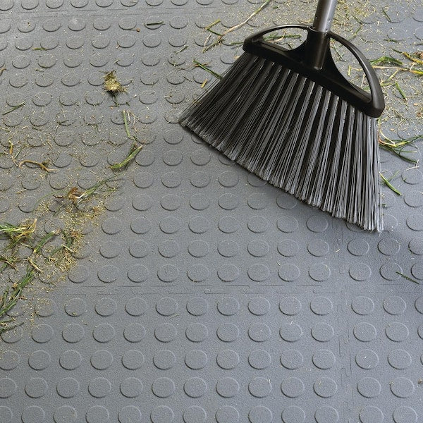 2026 Gray Raised Coin 18 in. x 18 in. x 3.1 mm Rubber Interlocking Modular Flooring Tiles, 6-Pack (13.5 sq. ft.)
