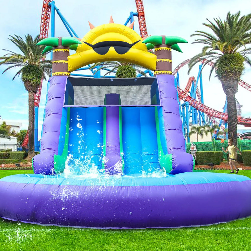 2026 NewRelunch 26FT Inflatable Double Water Slide for Kids & Adults, PVC Inflatable Water Park with Blower, Giant Splash Pool for Backyard & Outdoor Fun, 26'L x 12'W x 14'H