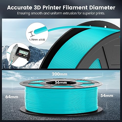 2026 SUNLU 4kg PLA 3D Printer Filament Bundle, Neatly Wound PLA Filament 1.75mm ±0.02mm, Individually Vacuum Packed, 4kg in Total, 1kg per Spool, 4 Pack, 4000g, 4Black