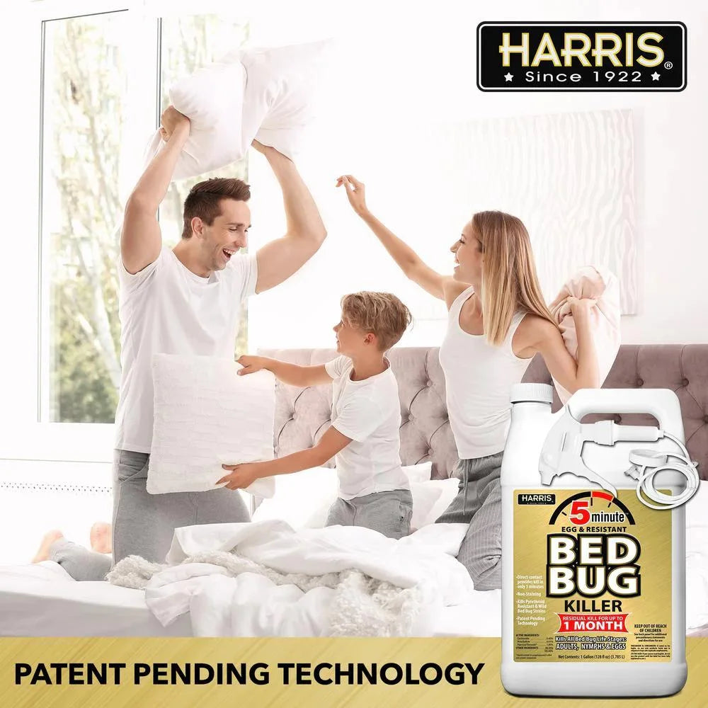 2026 Harris 5 Minute Egg Kill and Resistant Bed Bug Killer 1 Gallon with Trigger Spray