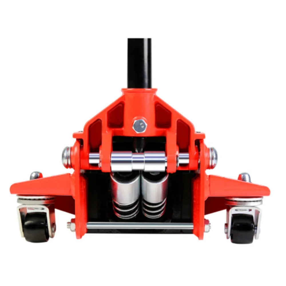 2026 3t Low Profile Jack, Red and Black, Ultra Low Floor Jack with Dual Pistons Quick Lift Pump, Car Jack Hydraulic AutoLifts for Home Garage Black+Red + Steel + 3T Dual pump + Lifting range 3.3"-19.7"