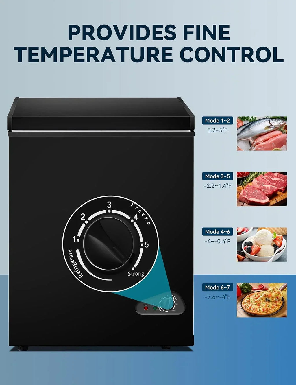 2026 7.0 Cu Ft Chest Freezer - Energy Efficient & Quiet Mini Freezer with Adjustable Thermostat - Compact Deep Freezer for Home, Apartment, and Garage - Removable Basket & Defrost Drain