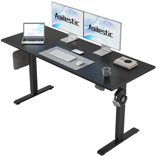 2026 Agilestic Electric Standing Desk, 48 x 24 Inches Height Adjustable Desk, Sit Stand up for Work Office Home, Ergonomic Rising Computer Table with Memory Preset, Rustic Brown