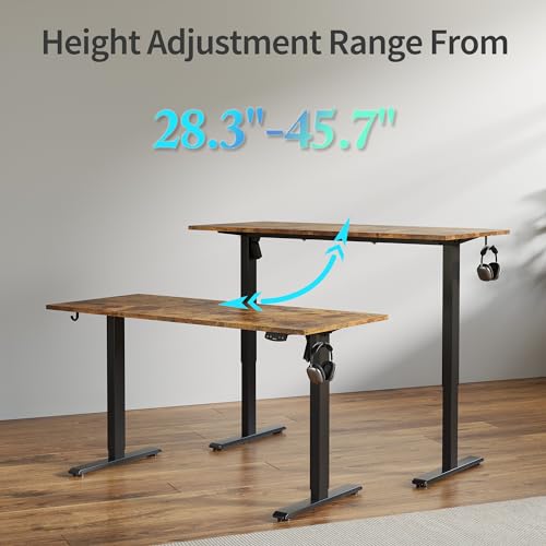 2026 Agilestic Electric Standing Desk, 48 x 24 Inches Height Adjustable Desk, Sit Stand up for Work Office Home, Ergonomic Rising Computer Table with Memory Preset, Rustic Brown