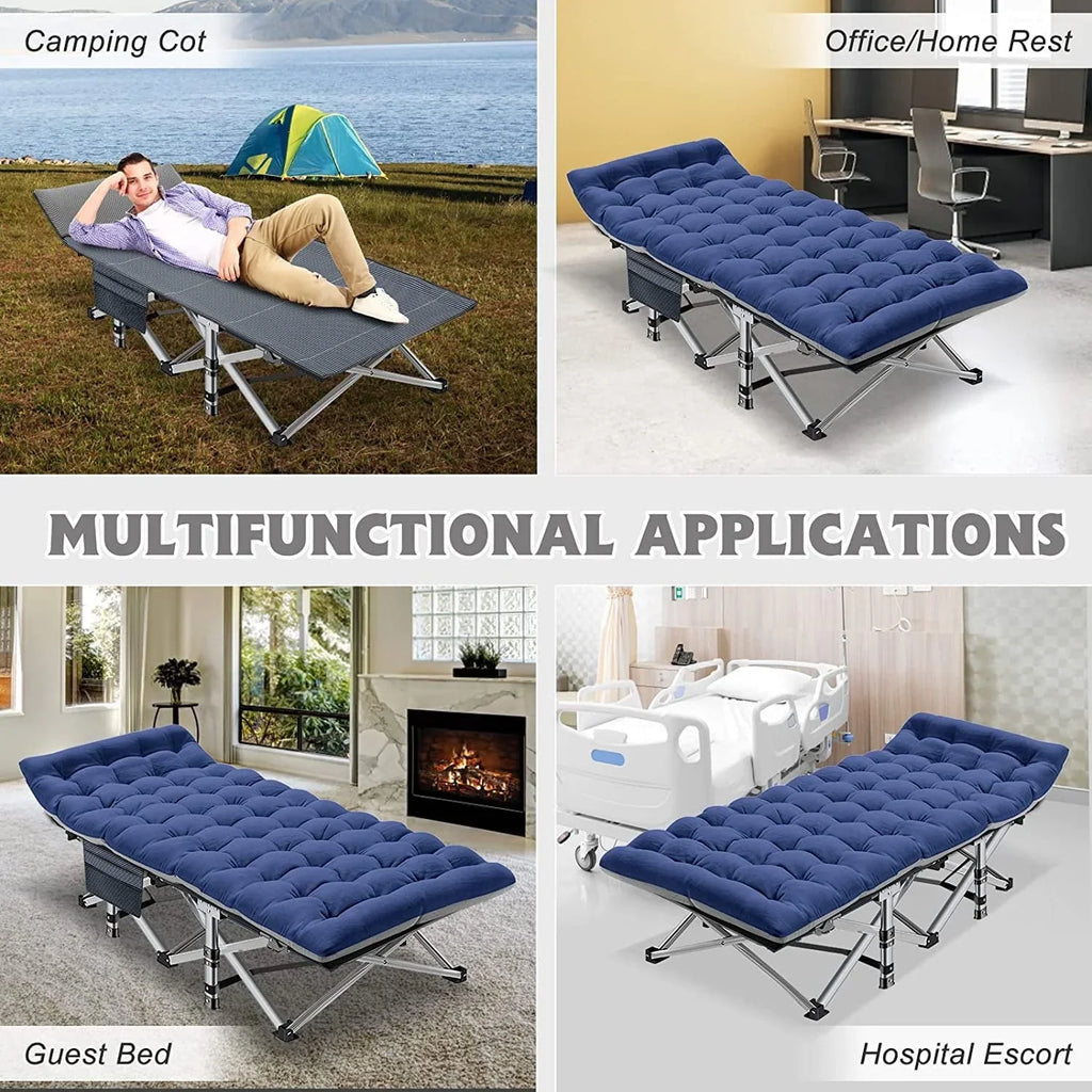 2026 NewSlsy 2 Pack Folding Bed Cot with 3.3 Inch 2 Sided Mattress, 75"* 28" Folding Camping Cots with Carry Bag, Portable Sleeping Cot Guest Bed