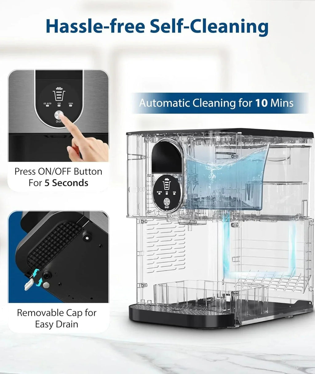 2026 New44lbs/24H Nugget Ice Maker Countertop Dispenser