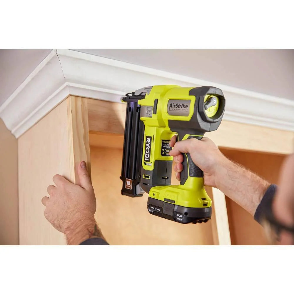 2026 ONE+ 18V 18-Gauge Cordless AirStrike Brad Nailer with 4.0 Ah Battery and Charger P321K1N