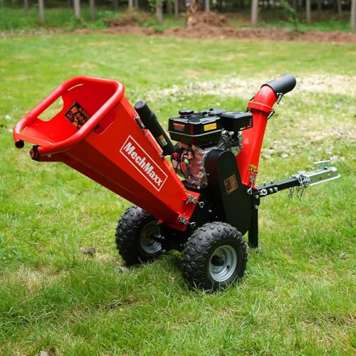 2026 4'' Inch 212CC 7HP Gas Powered Wood Chipper Leaf Branch Shredder Mulcher with Towbar, Emergency Stop Button, Model GS650