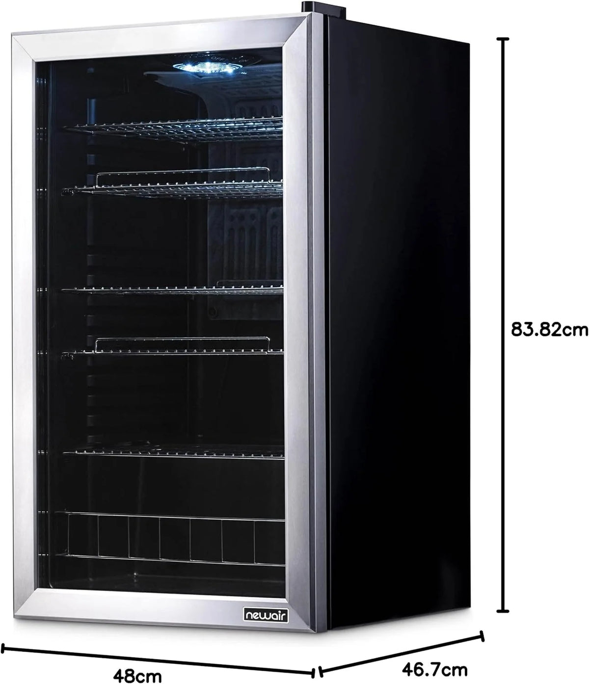 2026 Beverage Refrigerator Cooler | 126 Cans Free Standing with Right Hinge Glass Door | Mini Fridge Beverage Organizer Perfect For Beer, Wine, Soda, And Cooler Drinks
