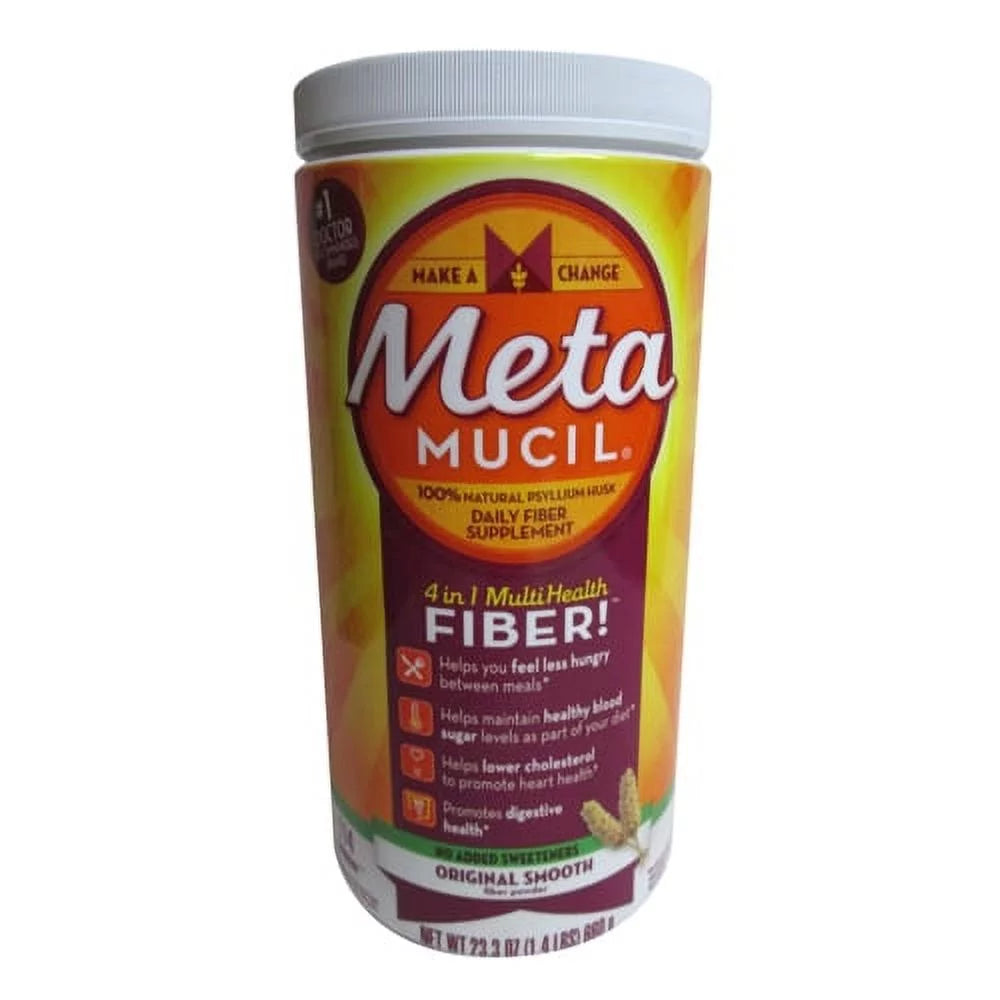 2026 Metamucil Fiber Supplement Powder Original Smooth - 23.3 Oz, 114 Doses, 2 Pack