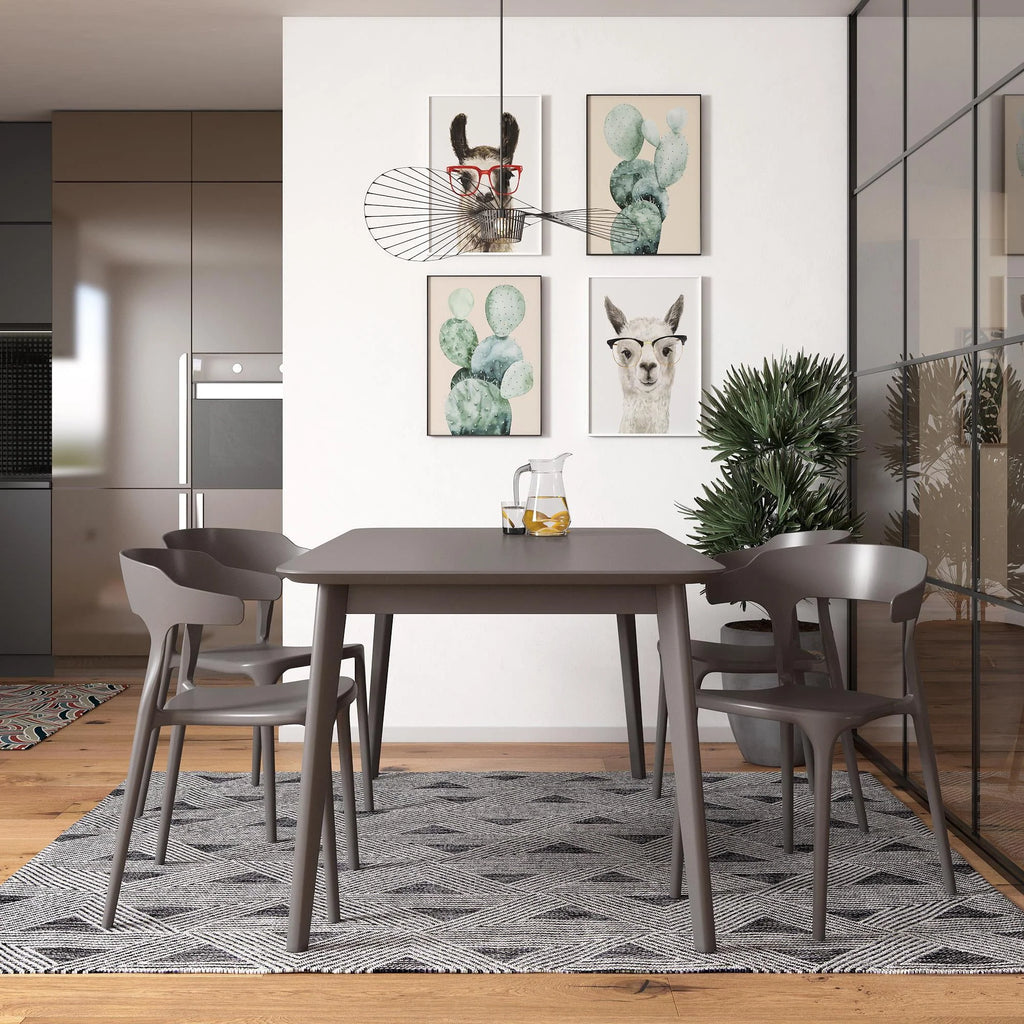 2026 NewNovogratz Poolside Collection, Felix Stacking Dining Chairs, Indoor/Outdoor, 4-Pack, Charcoal