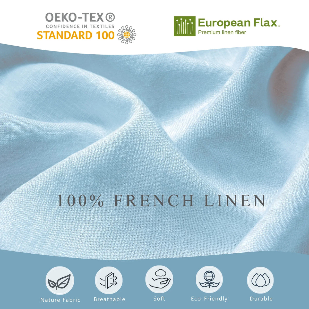 2026 New100% Pure Linen Duvet Cover with Button Closure and Corner Ties Soft & Breathable - Natural Full/Queen