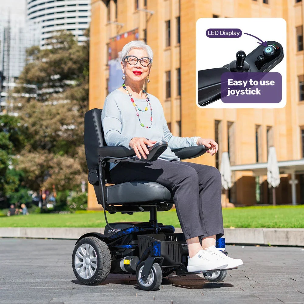 2026 Heavy Duty Electric Wheelchair, Up to 20km Range, Ultra-Comfortable, Great Turning Circle, Safe Stable Non-Slip Anti-Roll Back Power Chair, Blue