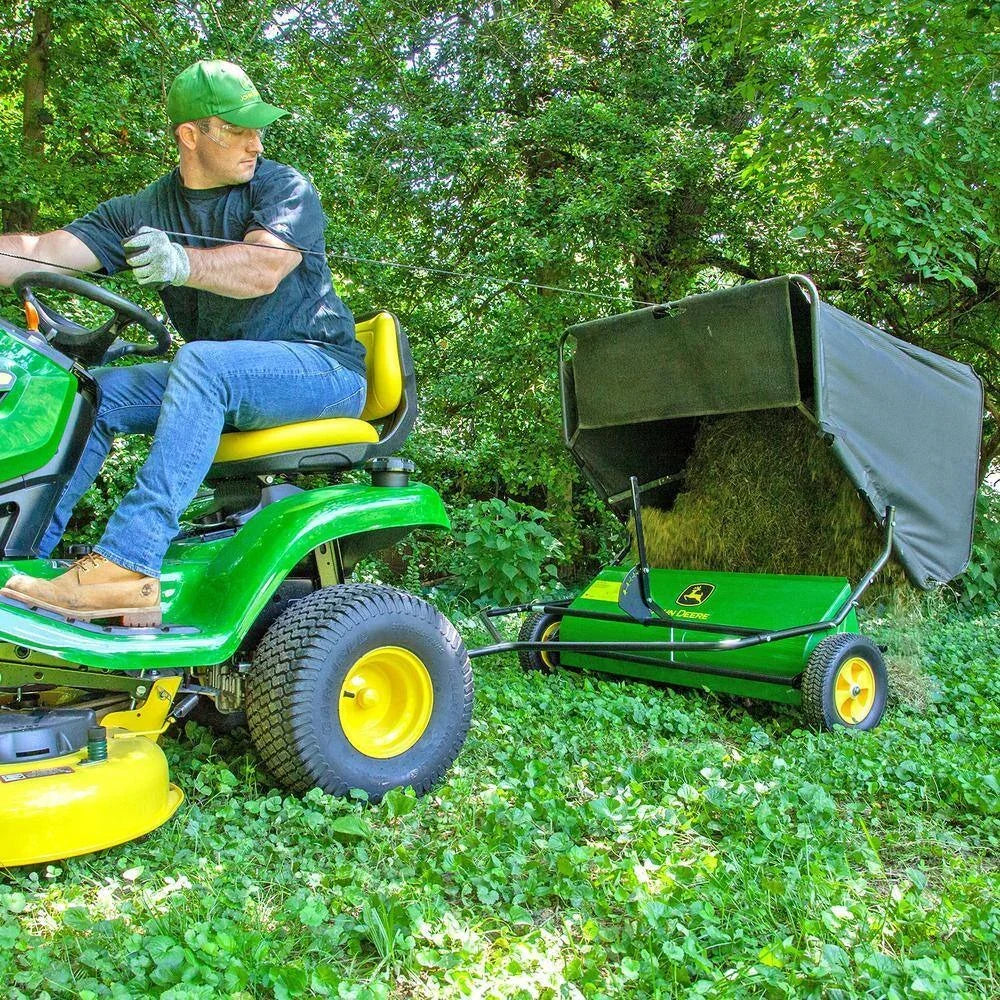 2026 NewJohn Deere 42″ trailed lawn sweeper, 24 cubic foot capacity, adjustable brushes