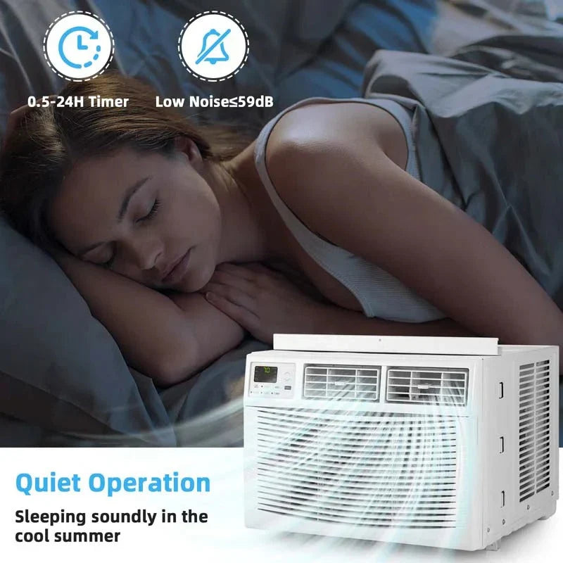 2026 NewQuiet window air conditioner with 10,000 BTU, remote control, Eco mode, Energy Star certified, 3-in-1 unit with dehumidifier