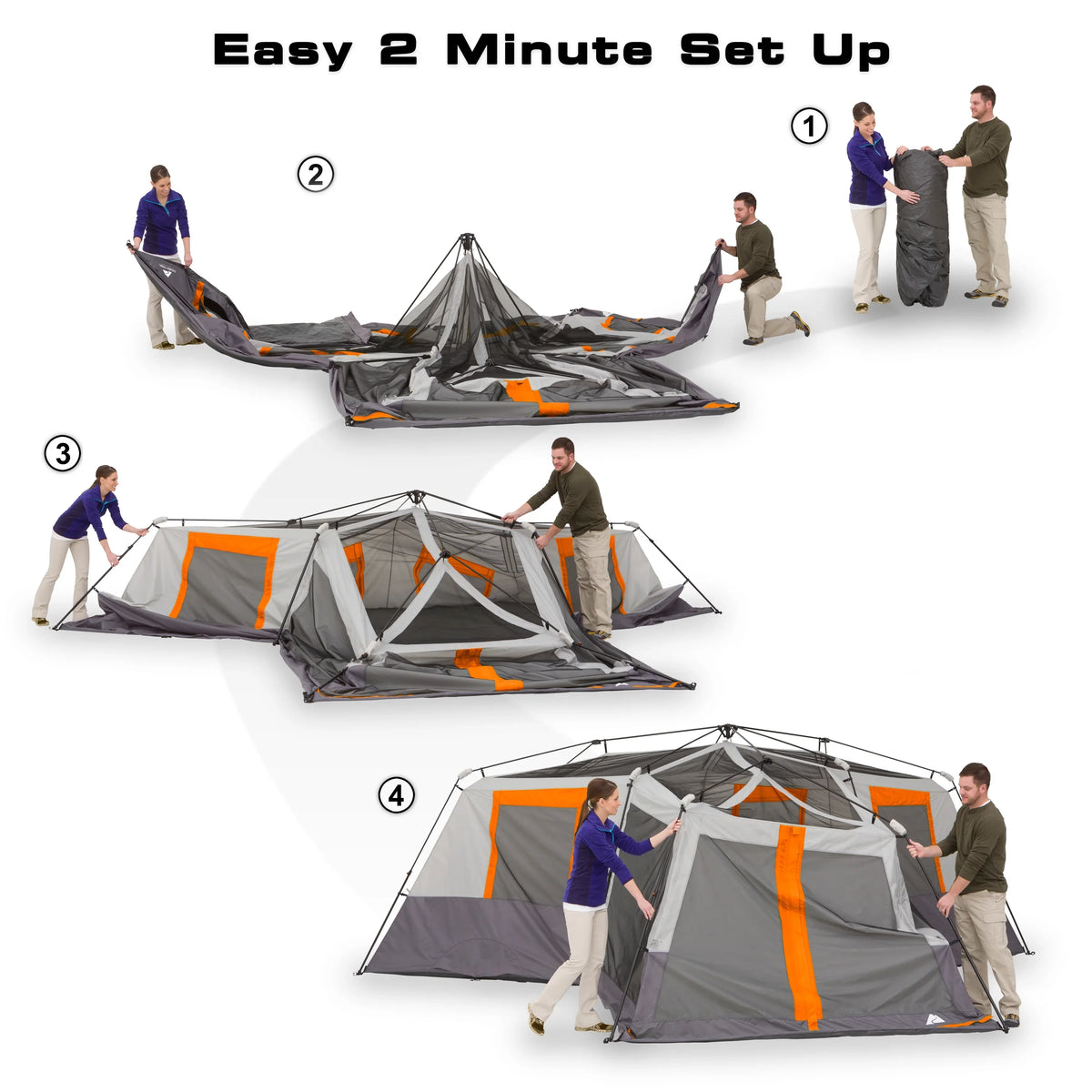 2026 NewOzark Trail 20' x 18' 12-Person 3-Room Instant Cabin Tent with Screen Room, 56.5 lbs