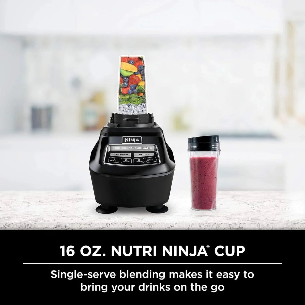2026 NewNinja Mega Kitchen System, 1500 Watt Stand Mixer (2.1 Liters) and Food Processor (8 Cups) with (2) 473 ml Takeaway Cups