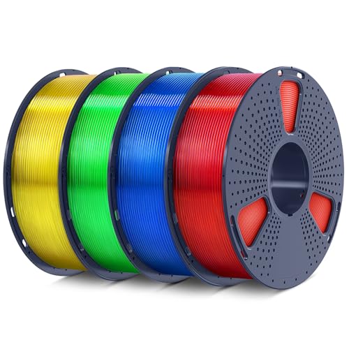 2026 SUNLU 4kg PLA 3D Printer Filament Bundle, Neatly Wound PLA Filament 1.75mm ±0.02mm, Individually Vacuum Packed, 4kg in Total, 1kg per Spool, 4 Pack, 4000g, 4Black