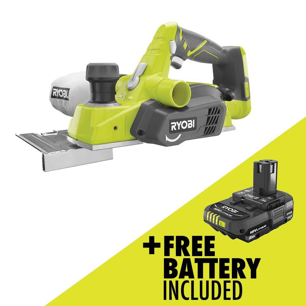 2026 ONE+ 18V Cordless 3-14 in. Planer with Dust Bag with FREE 2.0 Ah Battery P611-PBP006