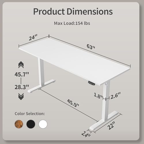 2026 Agilestic Electric Standing Desk, 48 x 24 Inches Height Adjustable Desk, Sit Stand up for Work Office Home, Ergonomic Rising Computer Table with Memory Preset, Rustic Brown