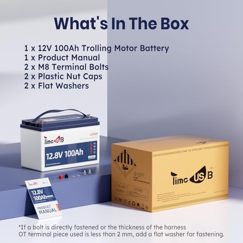 2026 12V 100Ah TM LiFePO4 Marine Battery with Low-Temp Protection, 100A BMS, 15000+ Cycles – Lithium Iron Phosphate Battery for Trolling Motors, Yacht, Boats, RVs, Camping and Off-Grid Power 1 Pack
