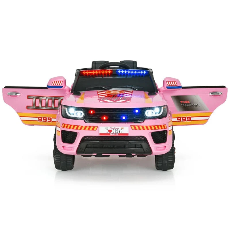 2026 Kids Ride On Police Car 12V Battery Powered Electric Riding Toy Truck Car with LED Siren Flashing Light