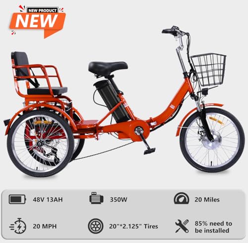 2026 Adult Electric Tricycle Adult Tricycle 3 Wheel Bikes Adults Electric Three Wheel Bike