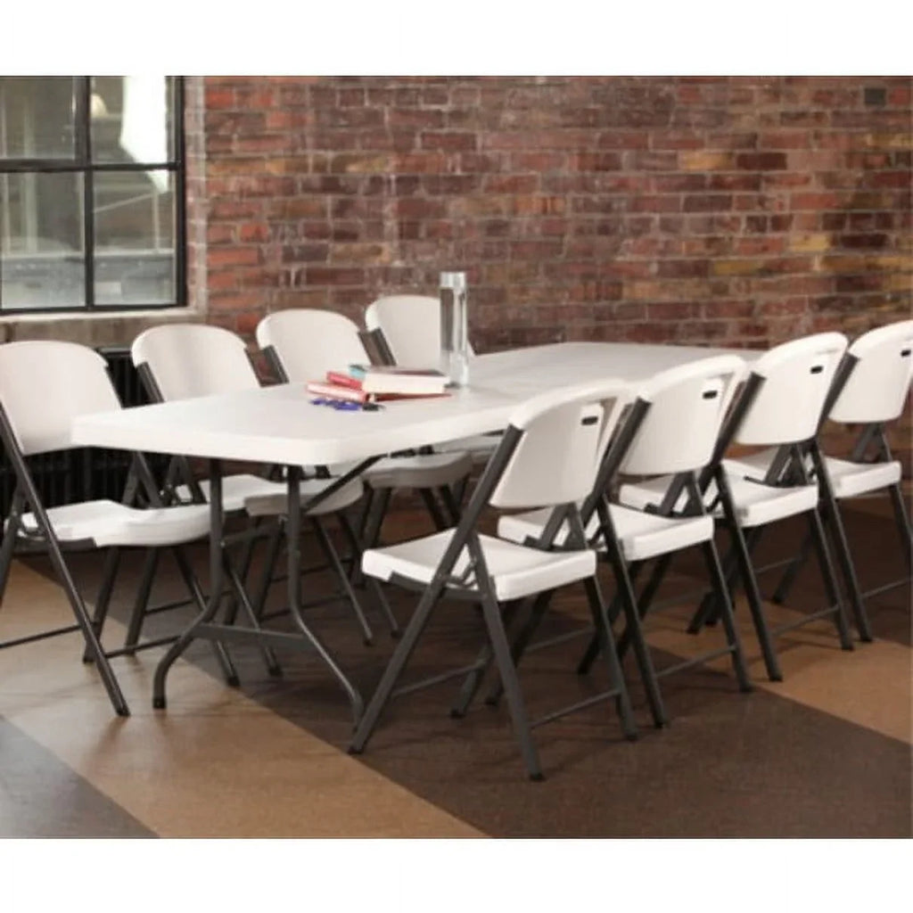 2026 NewLifetime 8-Foot Commercial Grade Folding Table, White Granite (22980)