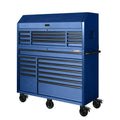 2026 New2025 56 inch W x 22 inch D Heavy-duty combination tool trolley with 23 drawers and tool cabinet in matte blue