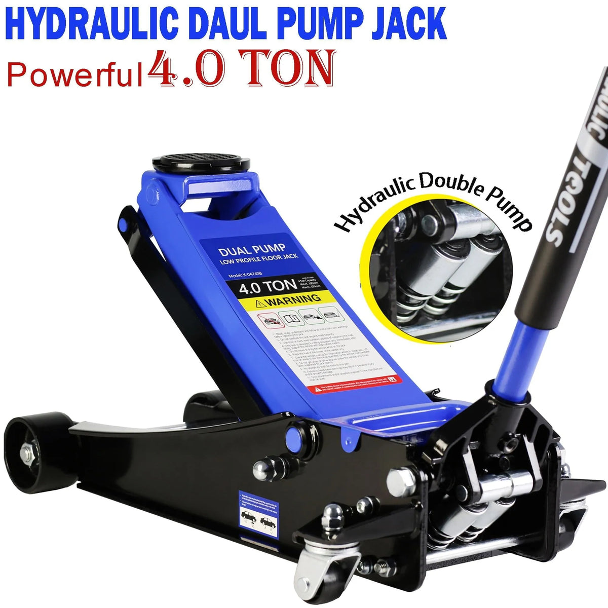 2026 4-Ton Floor Jack, Low Profile Car Jack, Heavy-Duty Trolley Jack Car Lift with Dual Pump Pistons, Lifting Range 4"-21", 8000LBS