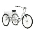 2026 New2025 Schwinn Meridian Adult Tricycle, Men's and Women's Beach Cruiser, 26-inch Wheels, Low Step-Through, Wide Saddle, Folding Rear Basket.
