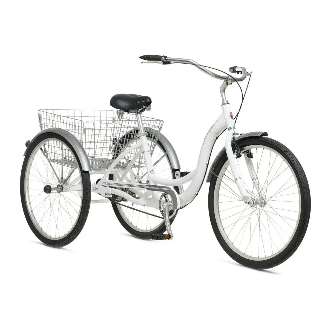 2026 New2025 Schwinn Meridian Adult Tricycle, Men's and Women's Beach Cruiser, 26-inch Wheels, Low Step-Through, Wide Saddle, Folding Rear Basket.