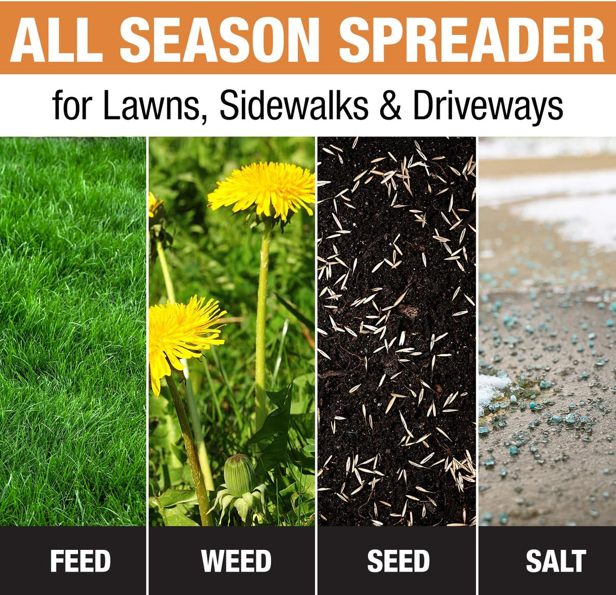 2026 100-Lb. Walk-Behind Push Spreader for Grass Seed, Salt, De-Icer and Fertilizer