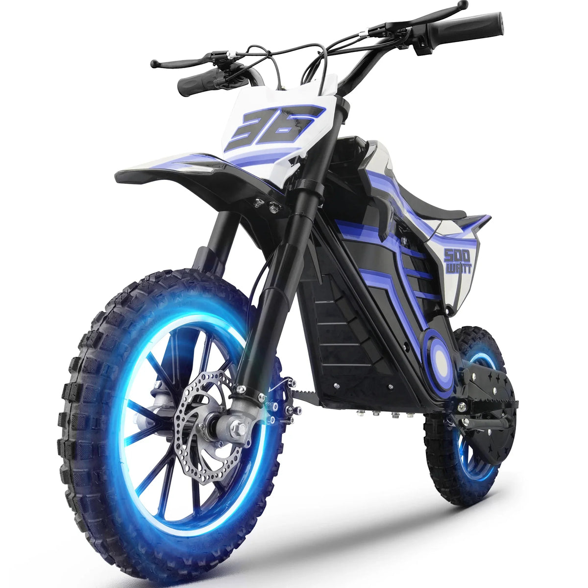 2026 NewQEASET electric dirt bike, 500W kids dirt bike for Boys Girls Age 8-14, Blue